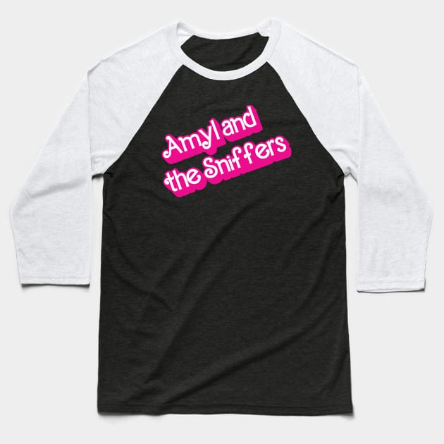 Amyl and the Sniffers x Barbie Baseball T-Shirt by 414graphics